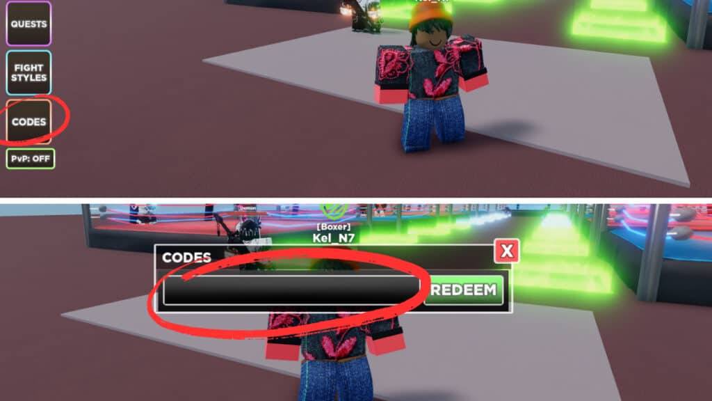 all codes in untitled boxing game