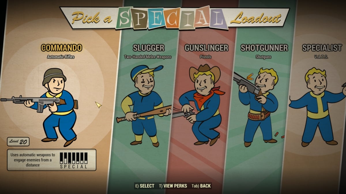 Fallout 4 SPECIAL Loadout commando