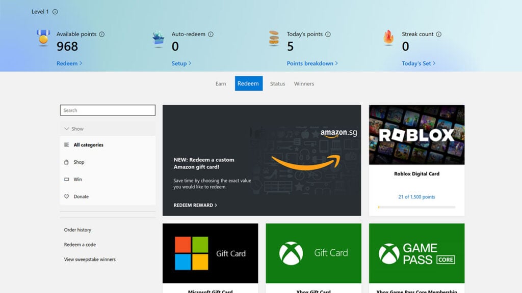Trade Microsoft Reward Points for Free Robux