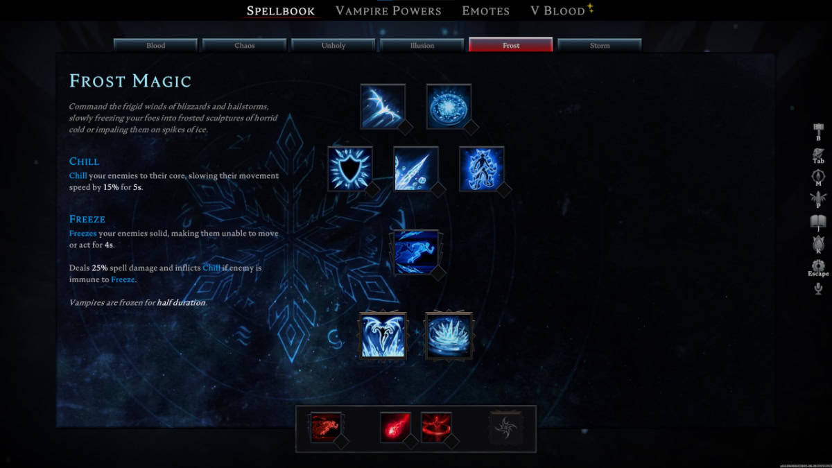 V Rising best spells, frost