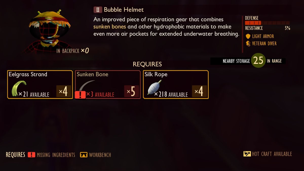 Grounded Sunken Bones recipes