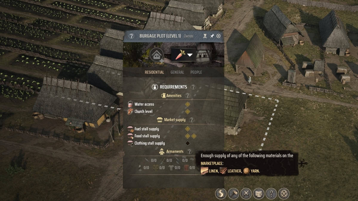 Manor Lords burgage plot upgrade