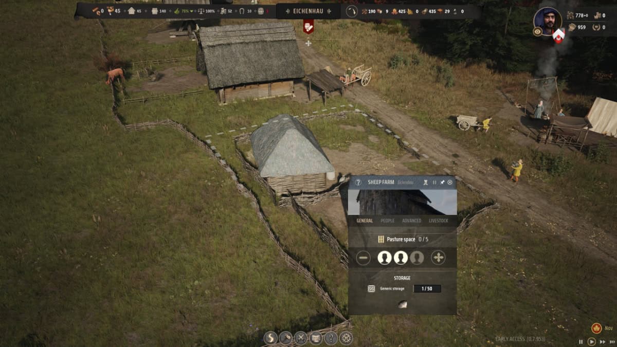 Manor Lords sheep farm