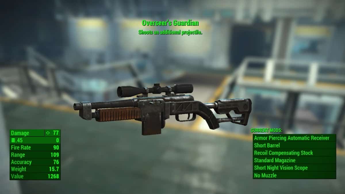 Fallout 4 best weapons, Overseer Shotgun