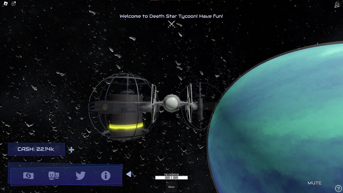 flying a tie fighter in death star tycoon