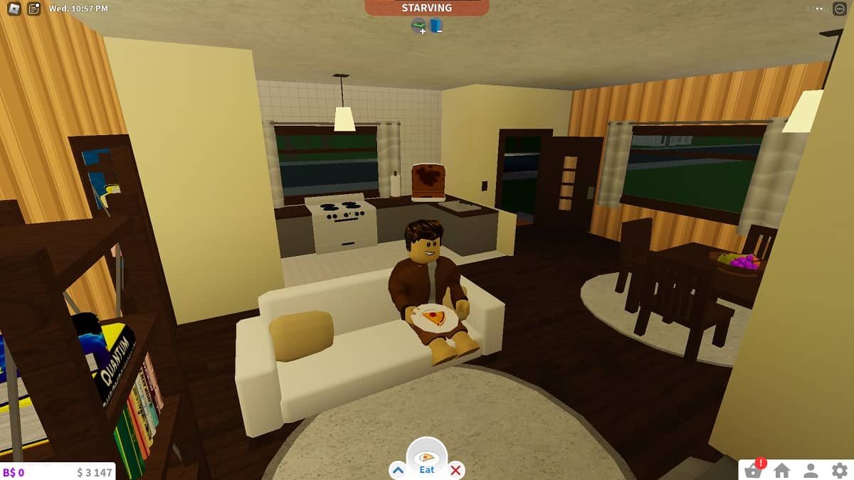eating pizza in welcome to bloxburg, one of the best roblox games for adults