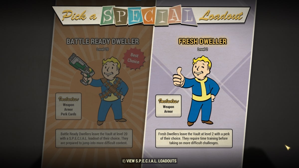 Fallout 4 SPECIAL Loadout