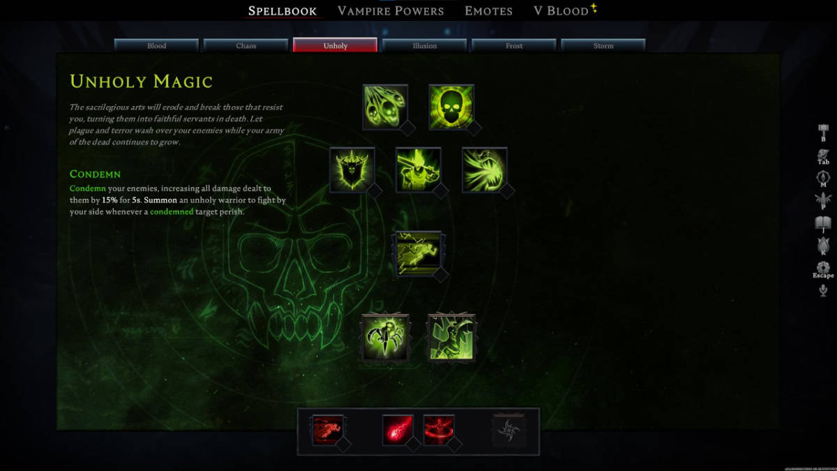 V Rising best spells, unholy