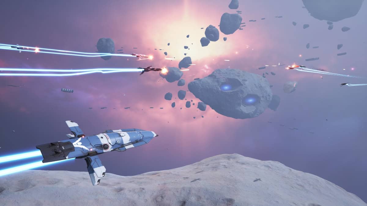 An interceptor flying