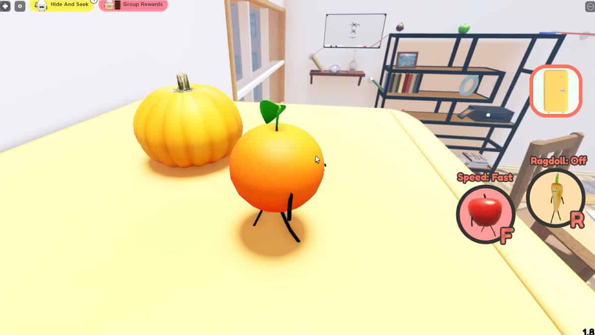 Preparing to jump to reach Caviar in Roblox Secret Staycation.