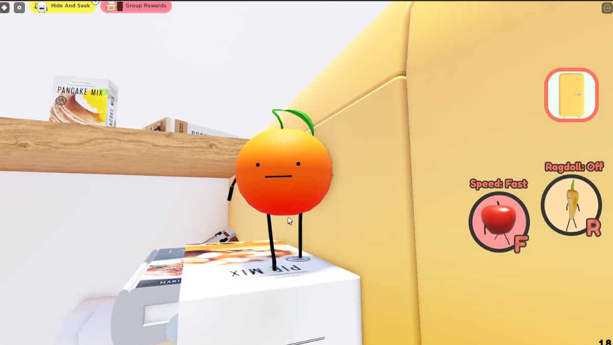 Preparing to jump to the wooden shelf.