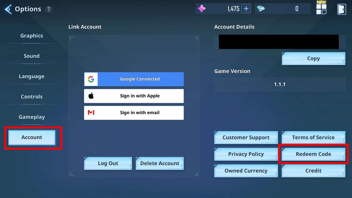 Redeeming codes in Solo Leveling Arise.