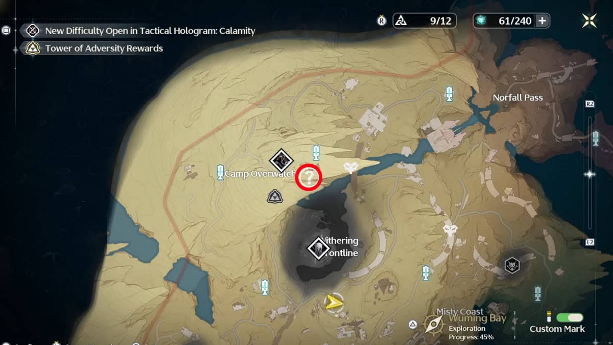 Camp Overwatch Lighthouse Location in Wuthering Waves.
