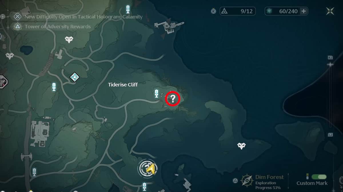 Tiderise Cliff Lighthouse Location in Wuthering Waves.