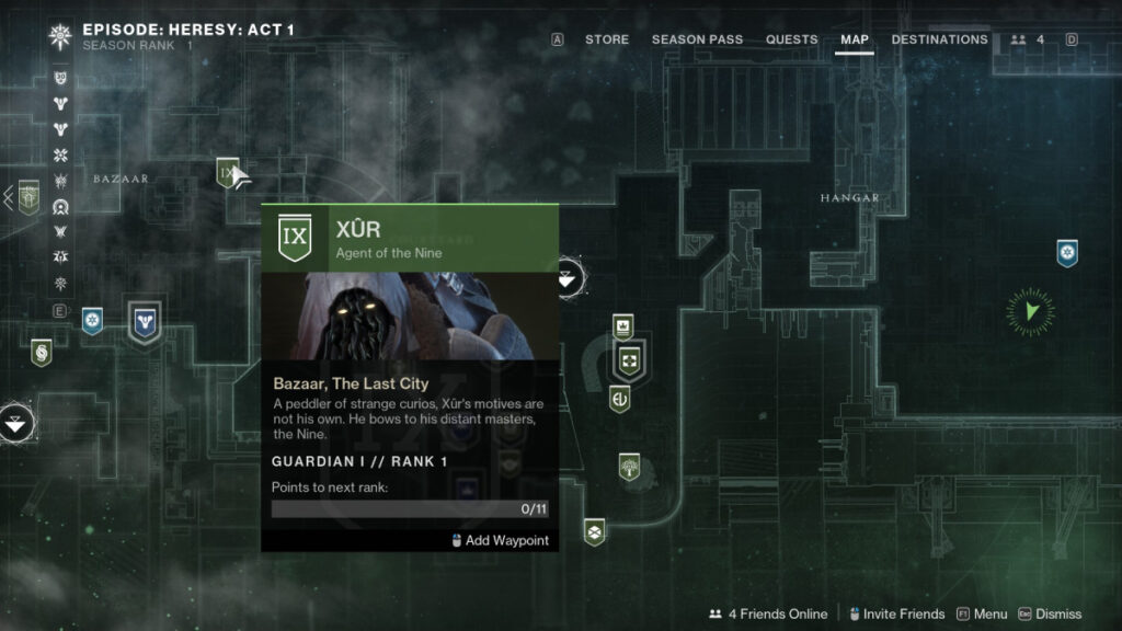 Xur Location Destiny 2