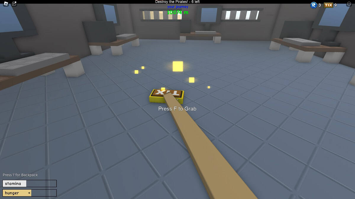 a tix on the floor of the basement