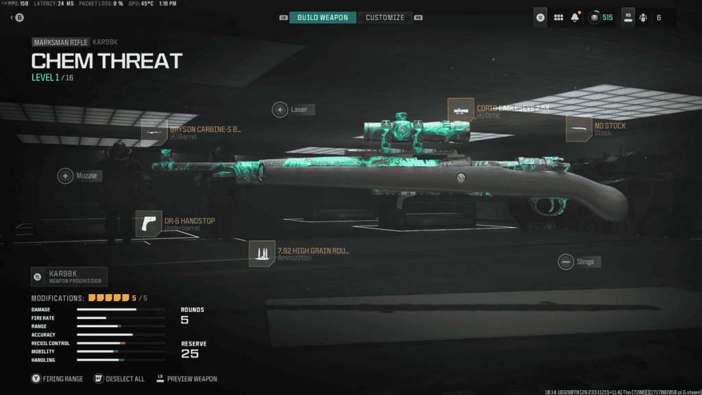 The Kar98k loadout in MW3