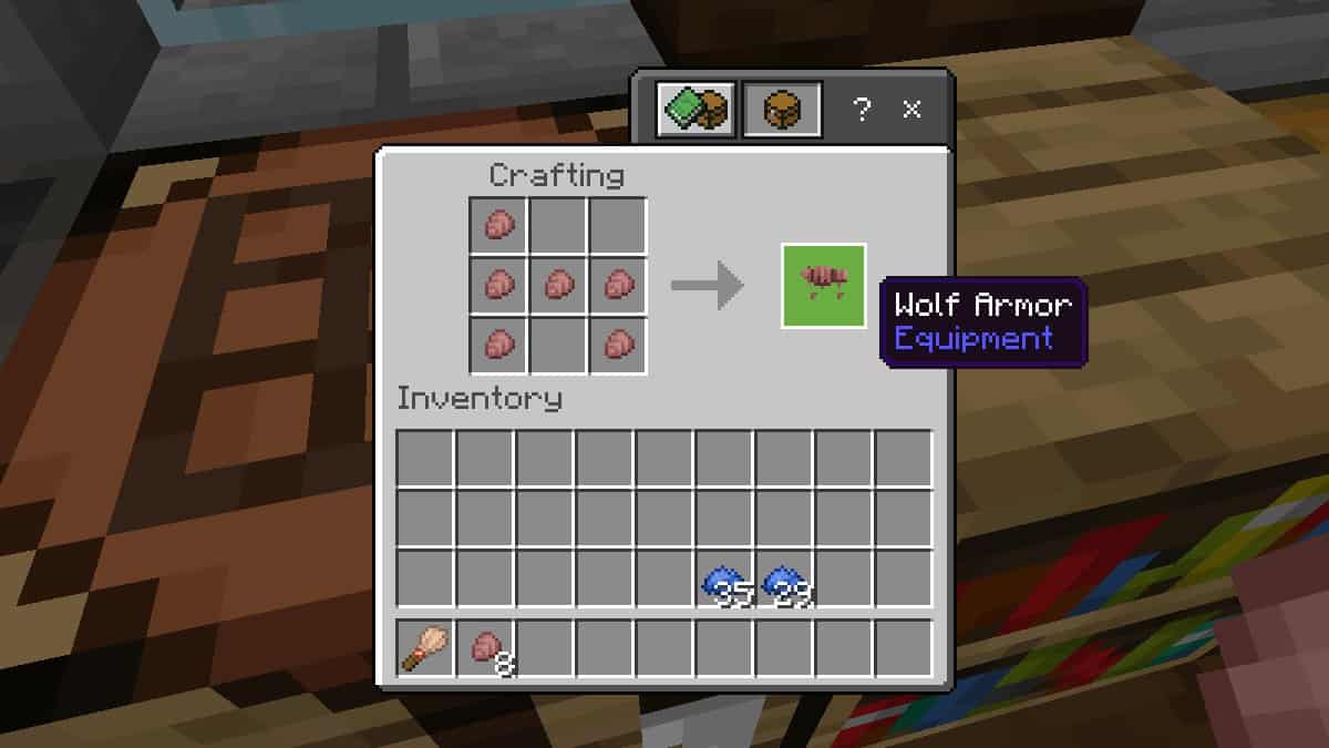 wolf armor crafting recipe