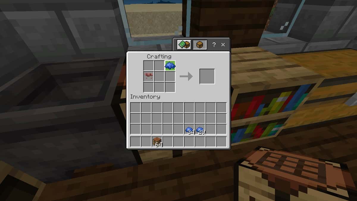 dyeing wolf armor using a crafting table