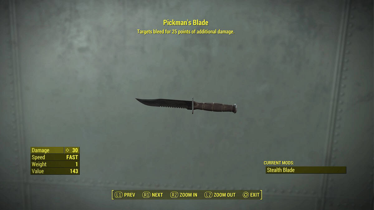 pickman's blade with stealth blade mod