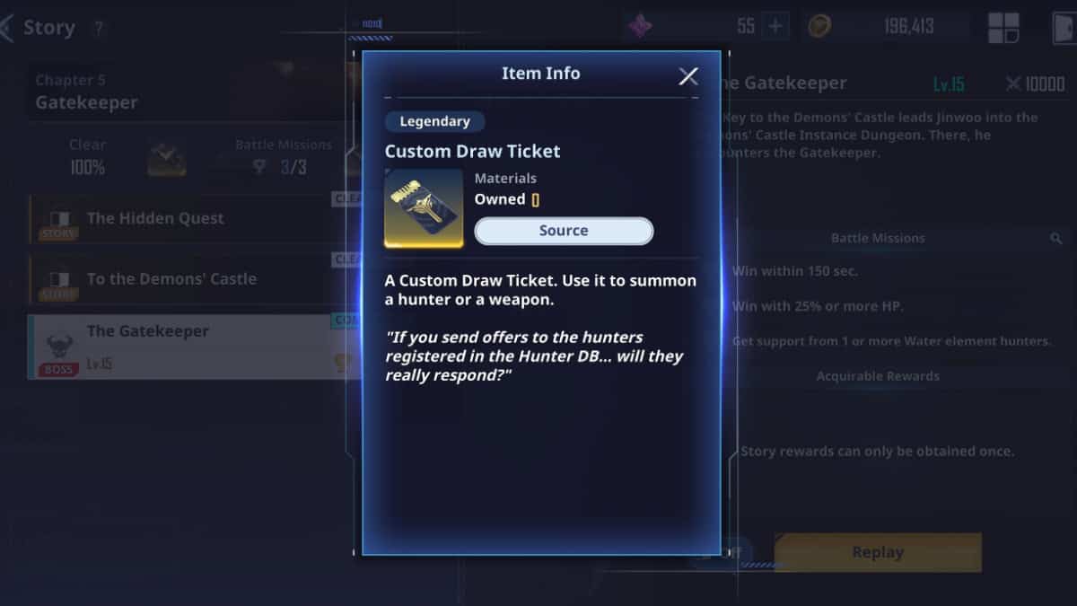 Solo Leveling Arise draw tickets