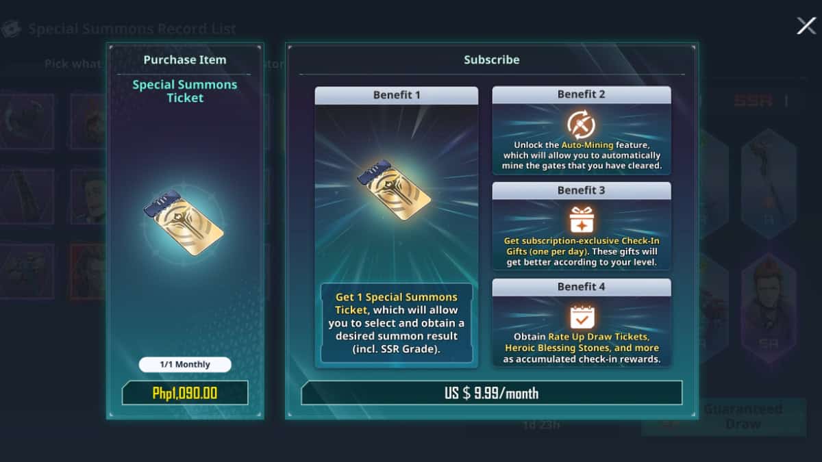 Solo Leveling Arise special summons tickets