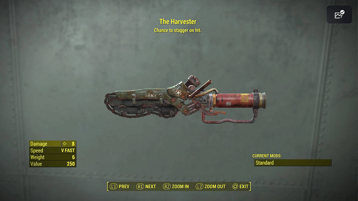 unique ripper weapon, the harvester