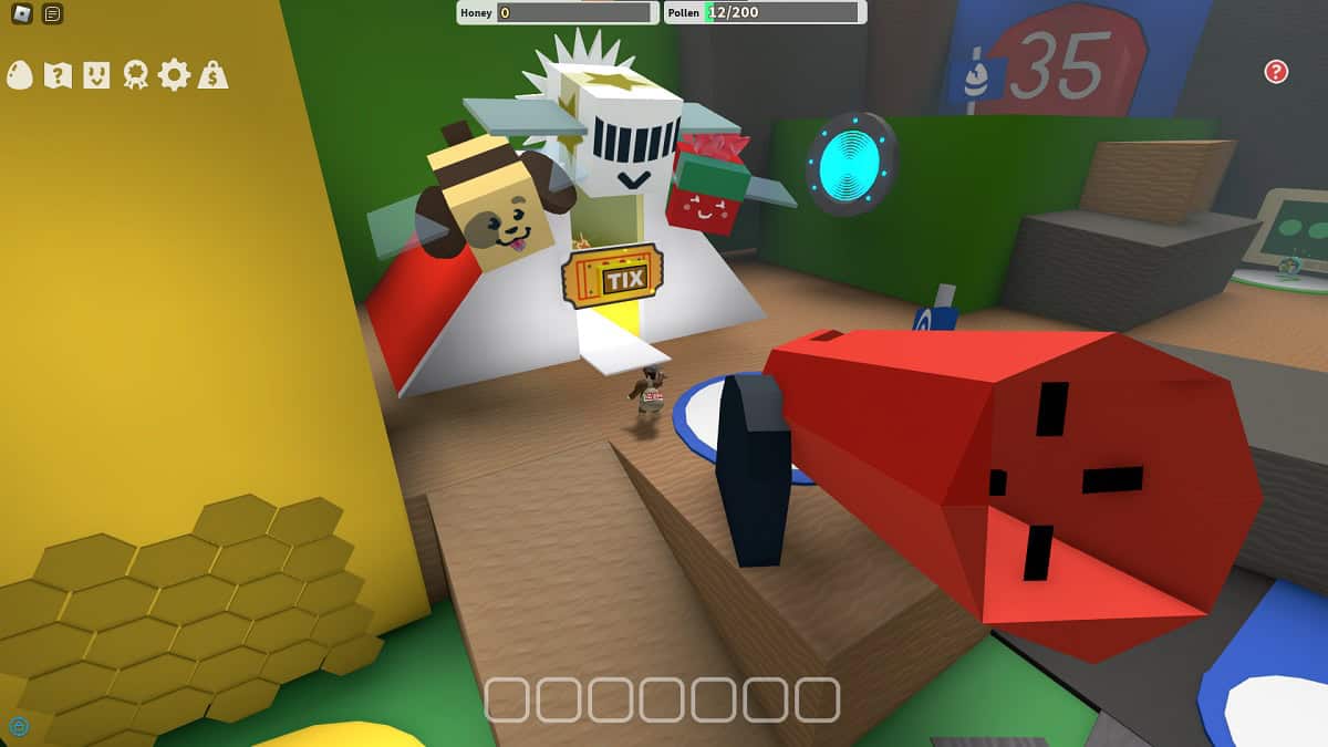 tix ticket located behind red cannon in roblox bee swarm simulator