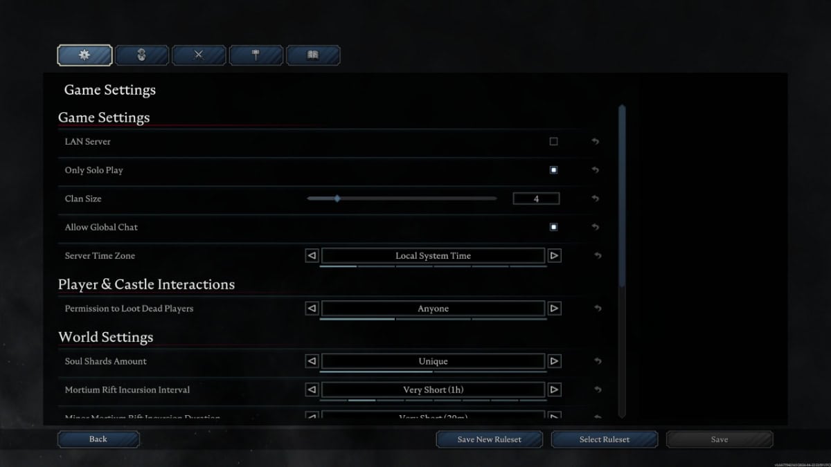 V Rising difficulty settings