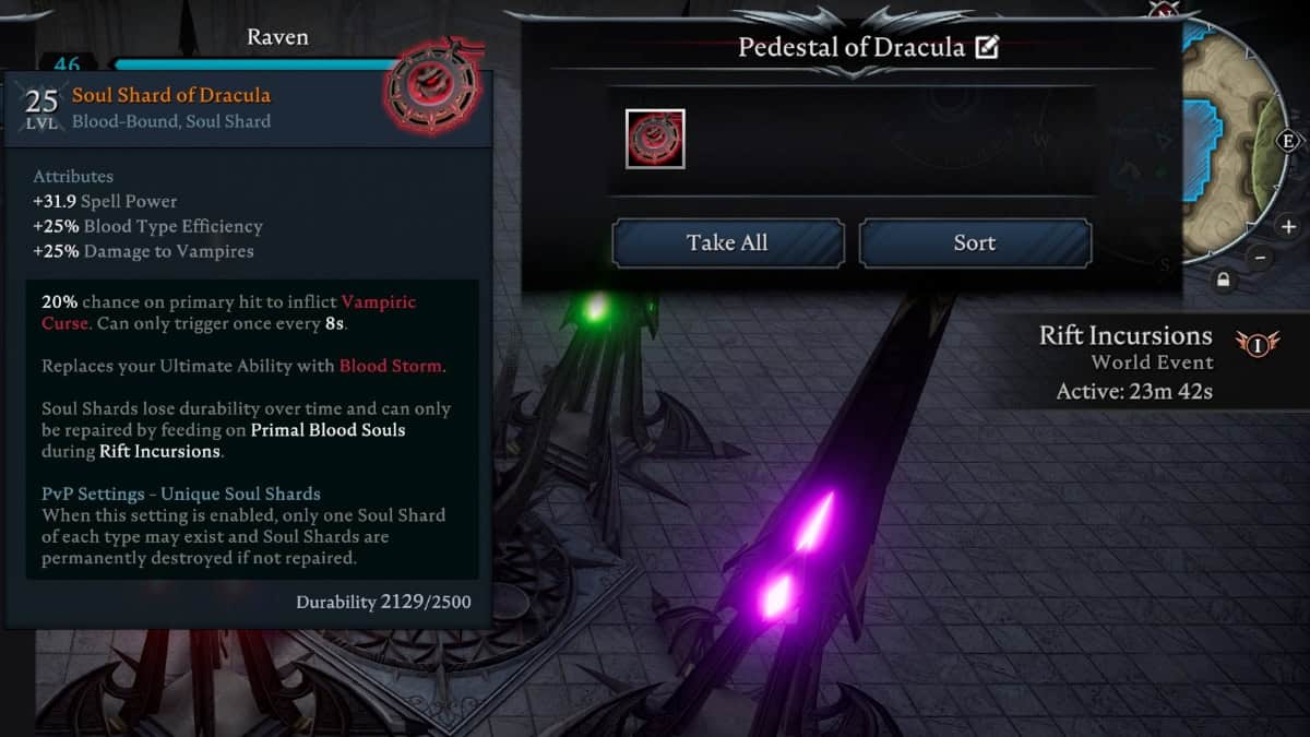 V Rising Soul Shard description