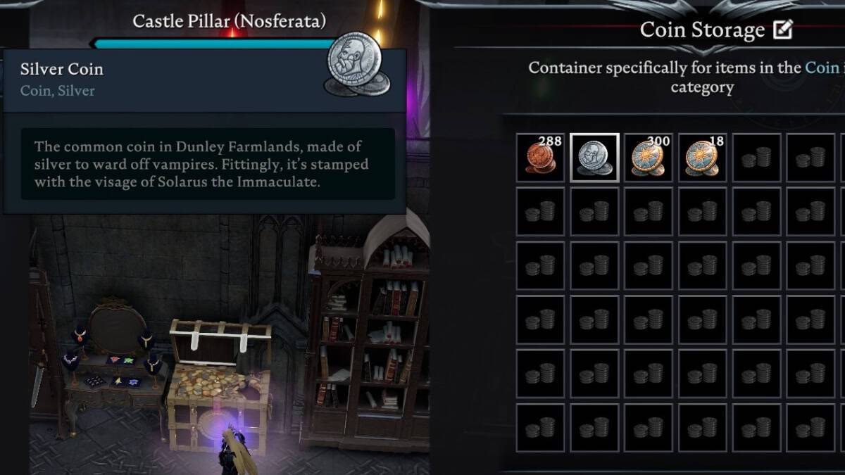 V Rising silver coins location