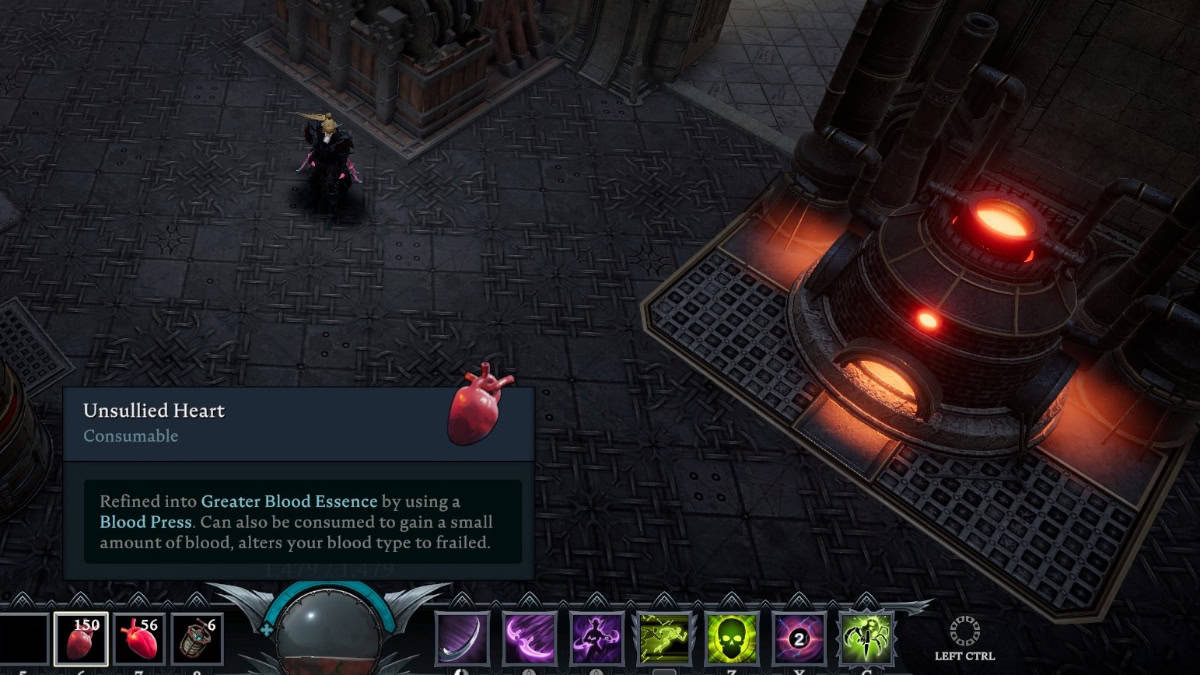 V Rising Unsullied Heart consumption