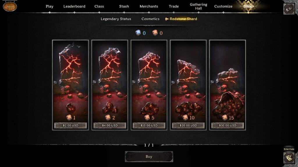 dark and darker redstone shards