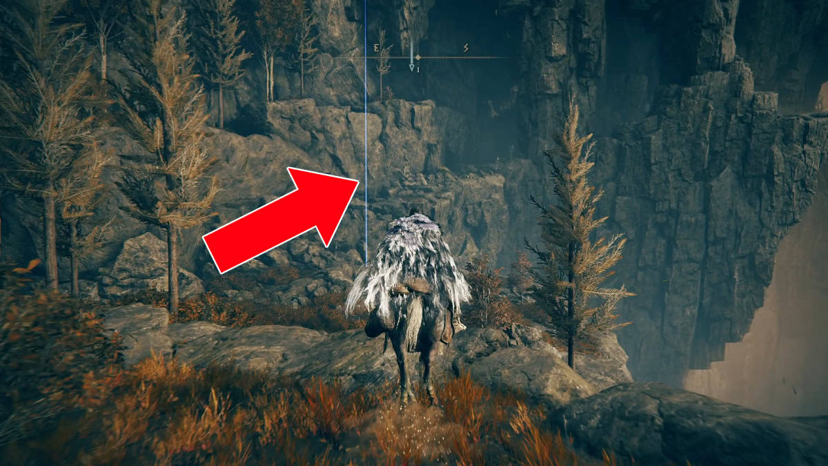 The hidden path to the plateau containing the Blessed Blue Dew Talisman in Elden Ring.