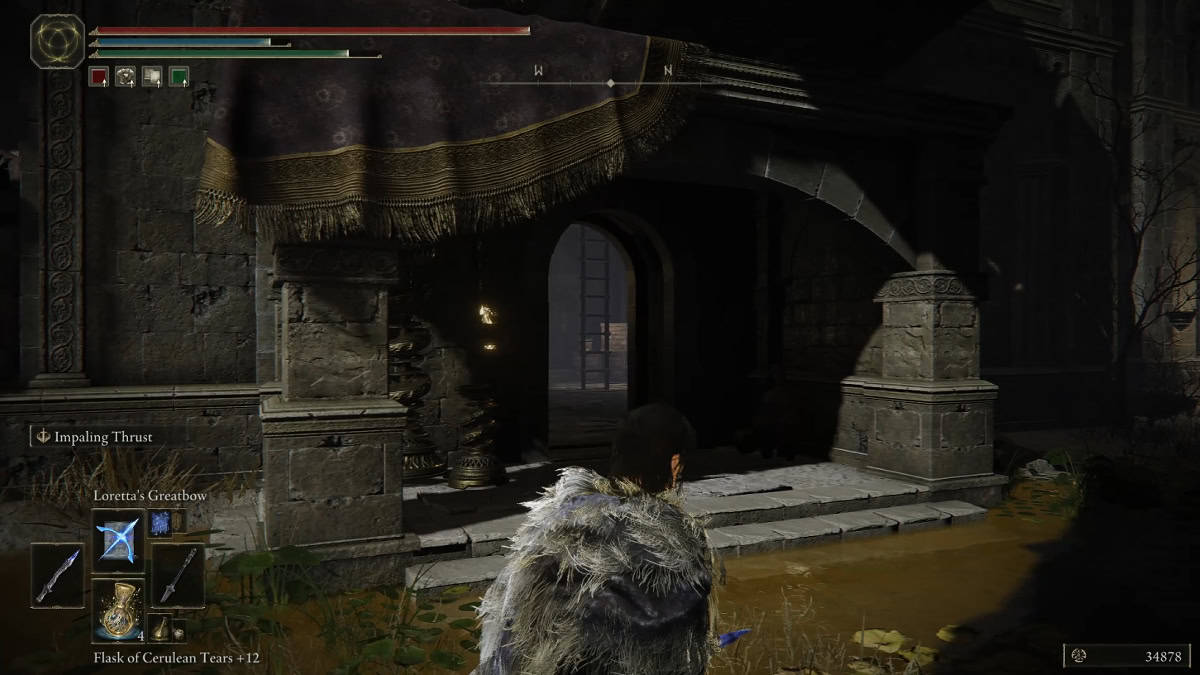 You must enter this room and climb the ladder.