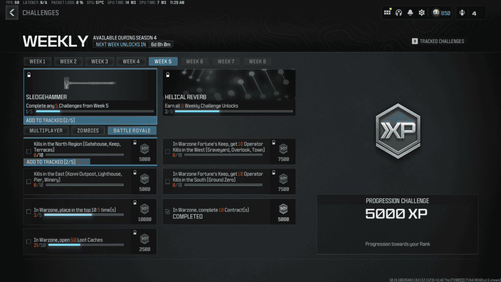 Warzone Week 5 Challenges