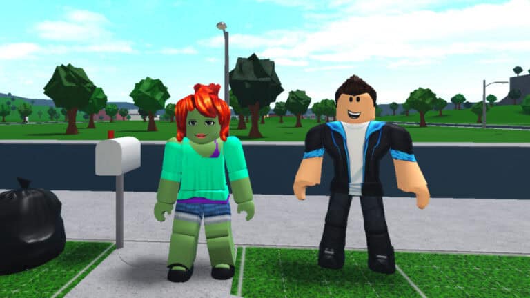 Your Cozy Second Life in Welcome to Bloxburg Roblox Is Now “Free” Two characters stand on the curb outside a house in Welcome to Bloxburg Roblox