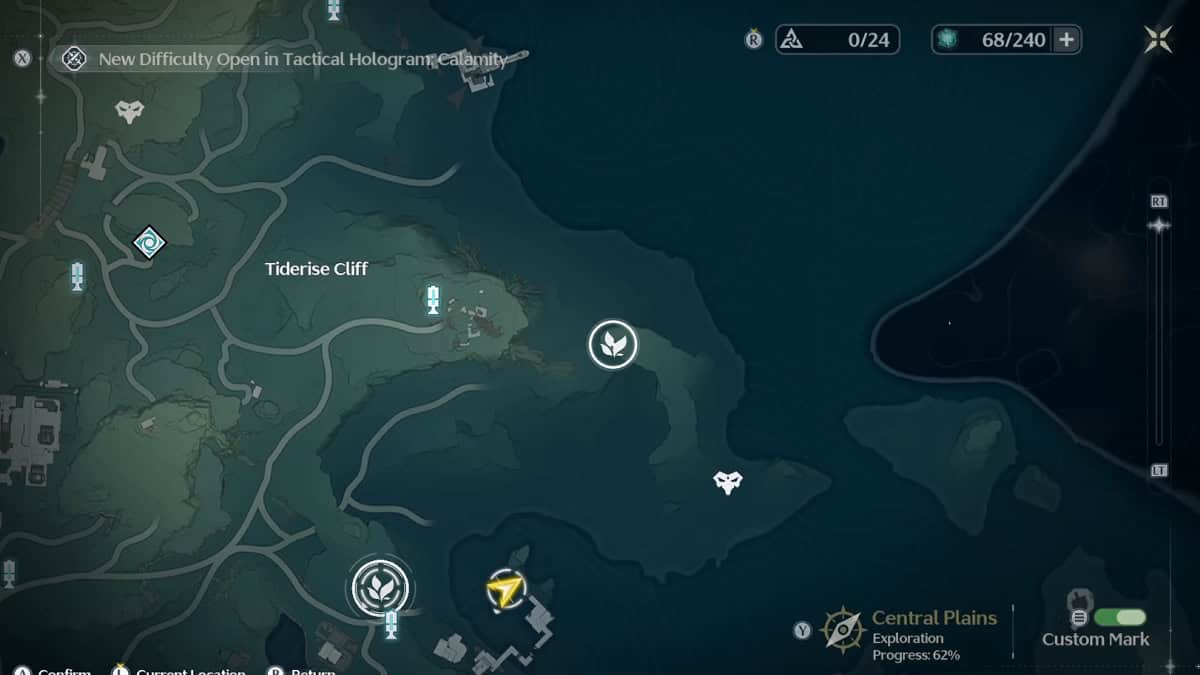 East of Tiderise Cliff.