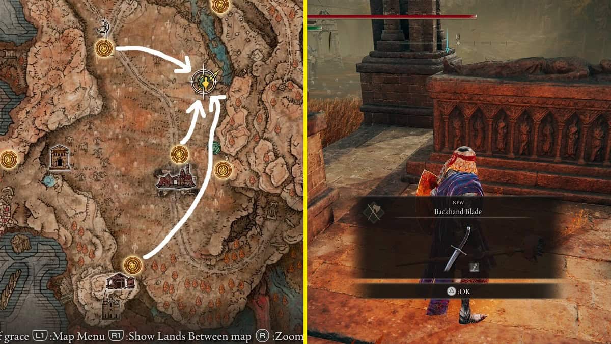 backhand blade weapon location