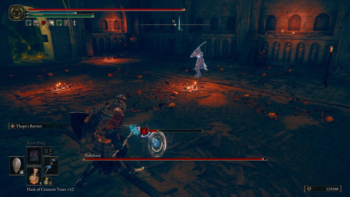 fighting rakshasa boss to obtain rakshasa's great katana in elden ring shadow of the erdtree