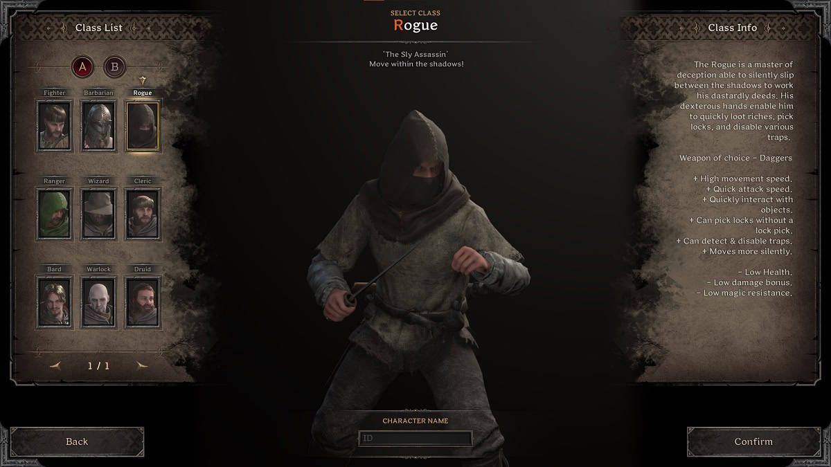 rogue class in dark and darker