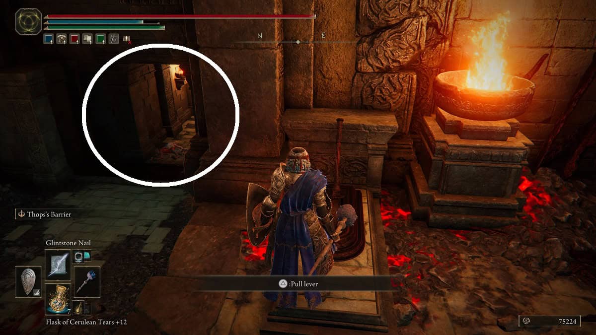 pulling lever to unlock door in ruined forge starfall past