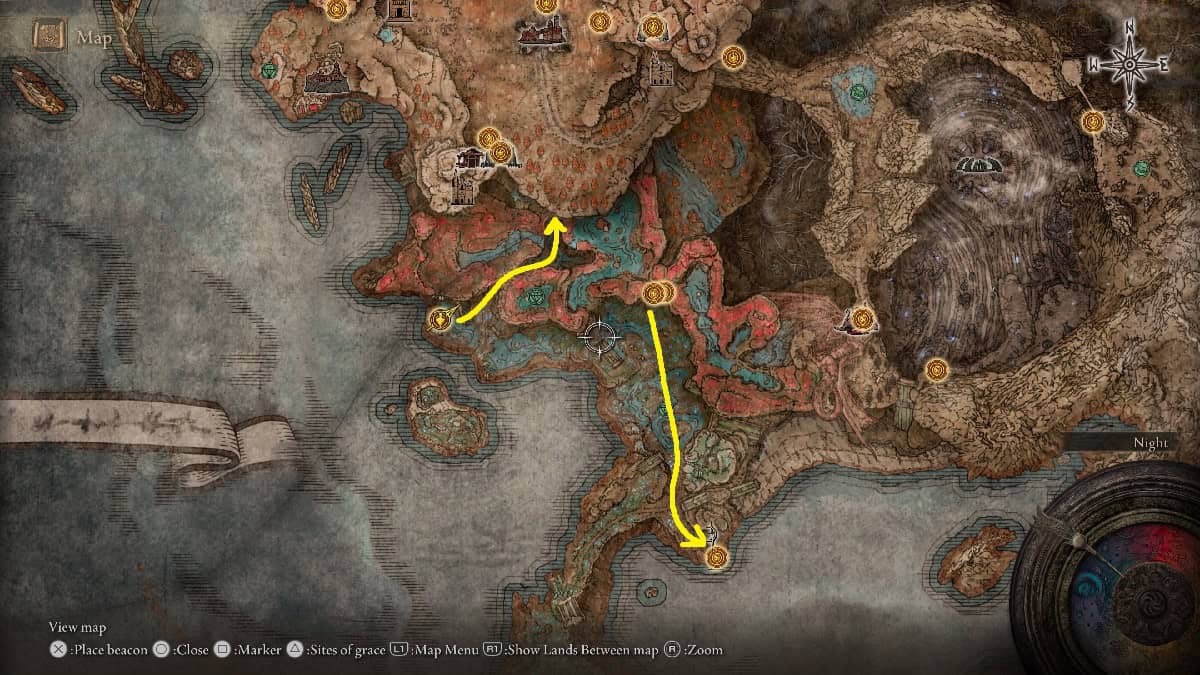 scadutree fragment at cerulean coast cross and west cerulean coast site of grace