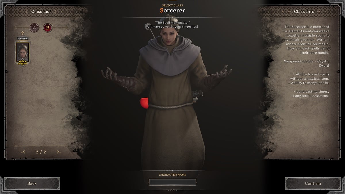 the sorcerer class in dark and darker