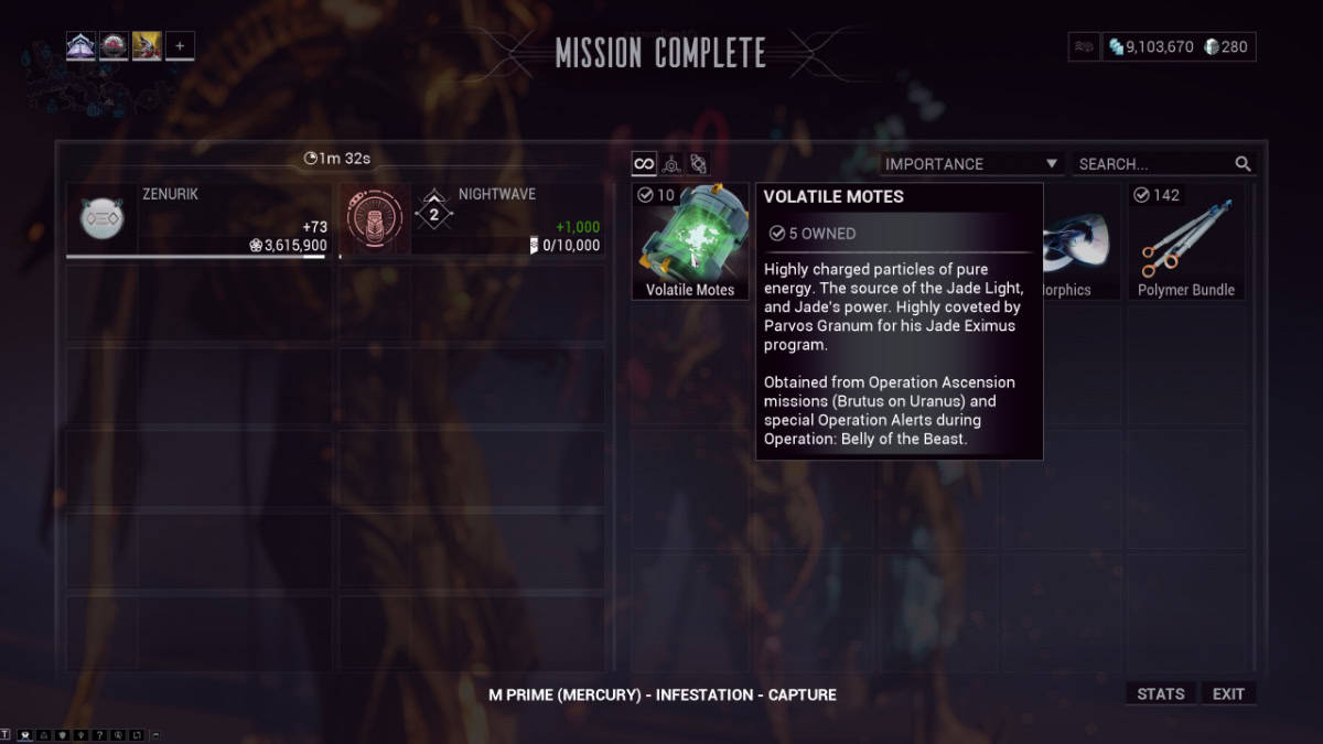 Warframe Volatile Motes guide