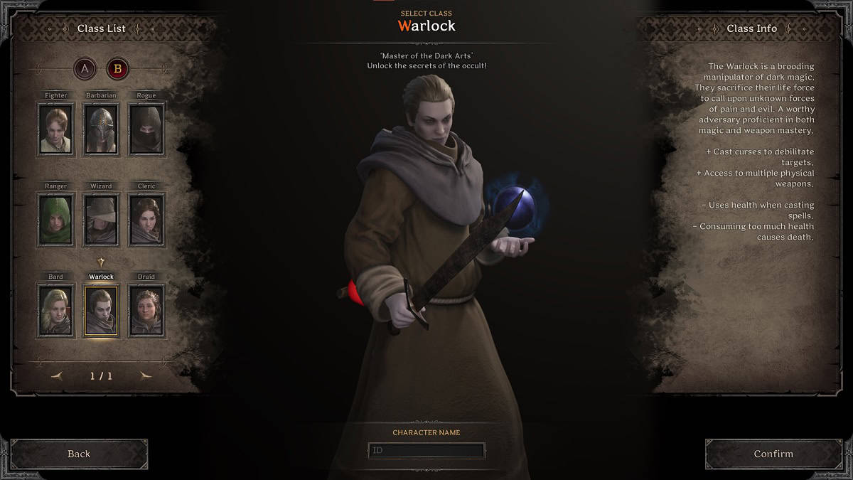 warlock class in dark and darker