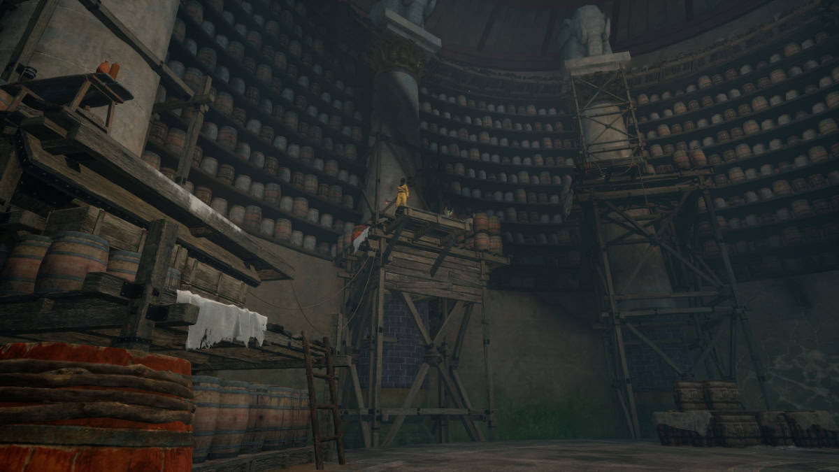 A blackpowder mine's barrel storage area