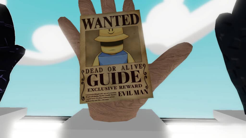 How to Teach the Guide Boss a Thing or Two in Roblox Slap Battles The wanted poster on the Hitman Glove in Roblox Slap Battles