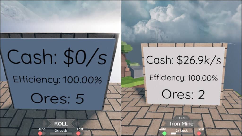 The productivity board showing cash gains