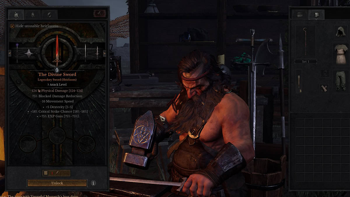 crafting a divine sword with divine sword fragment in dungeonborne